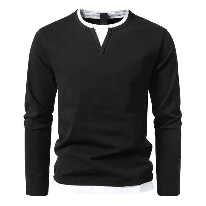 Léonard™ | T-shirt z długim rękawem premium z czesanej bawełny