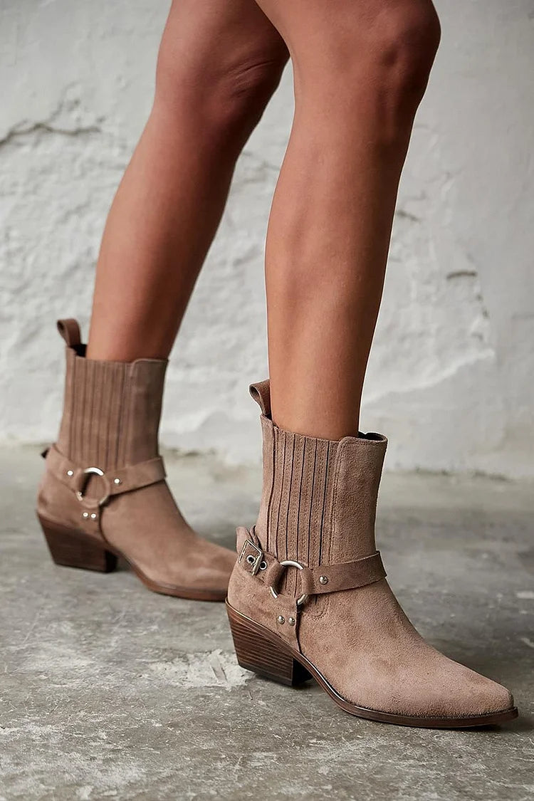 Anaïs™ | Botki Western z Zamszu