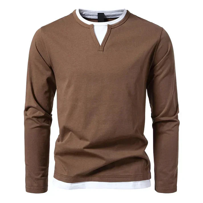 Léonard™ | T-shirt z długim rękawem premium z czesanej bawełny