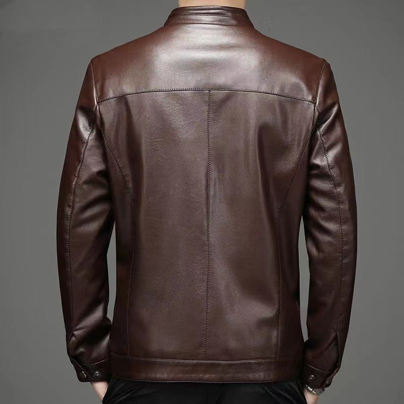 Aleksen – Casual Skórzana Kurtka w Stylu Vintage