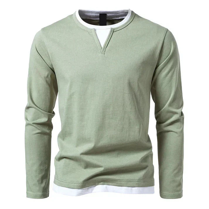 Léonard™ | T-shirt z długim rękawem premium z czesanej bawełny