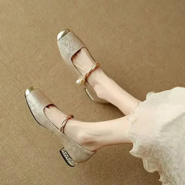 Cecilia™ | Perłowe Baleriny Mary Jane