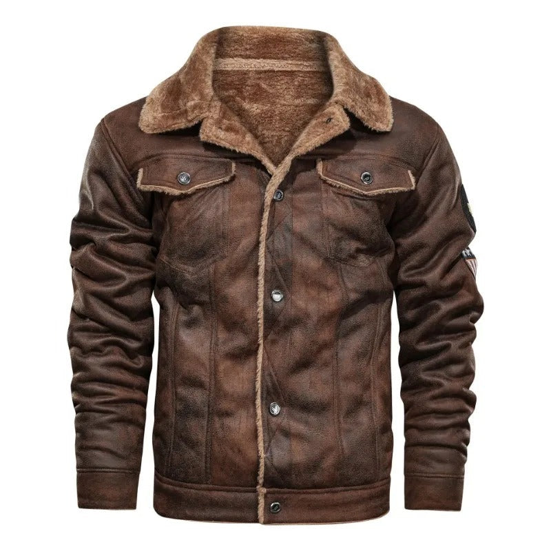 Lorvann – Skórzana Kurtka Slim-Fit z Fleece’em