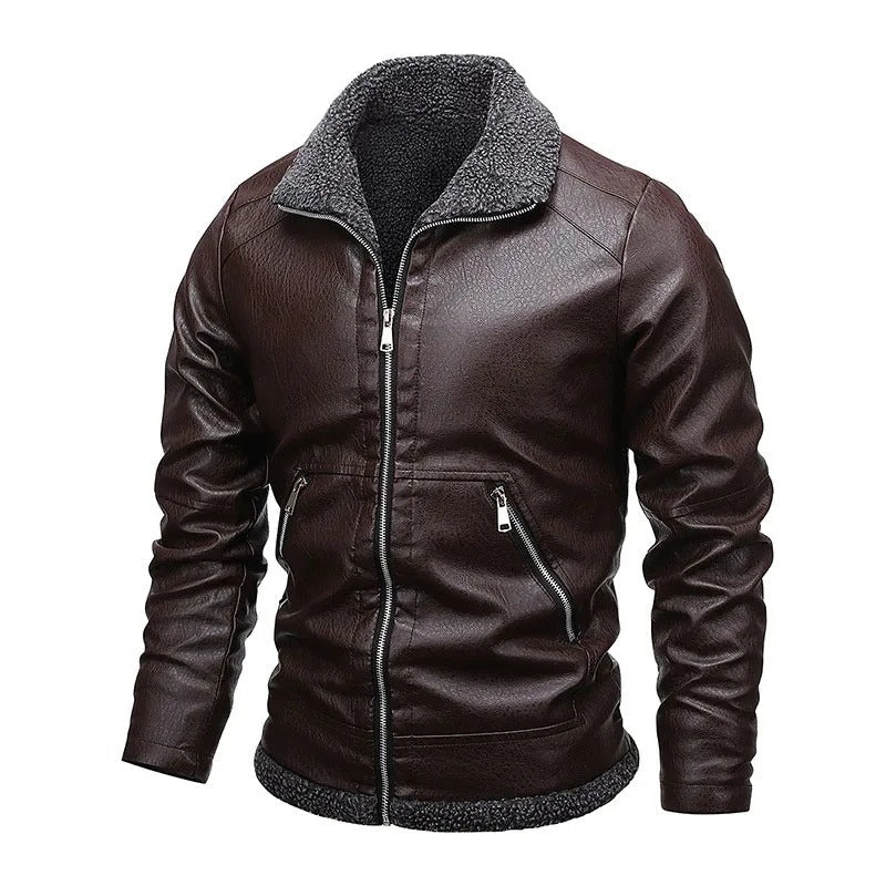 Stanor – Casual Skórzana Kurtka z Fleece
