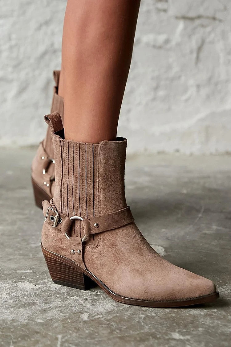 Anaïs™ | Botki Western z Zamszu