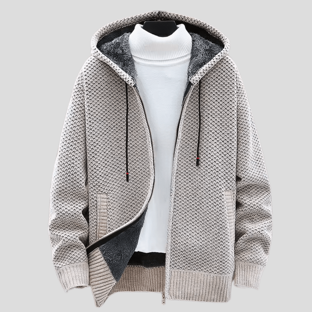 Hansson – Premium prążkowana bluza z dzianiny z kapturem