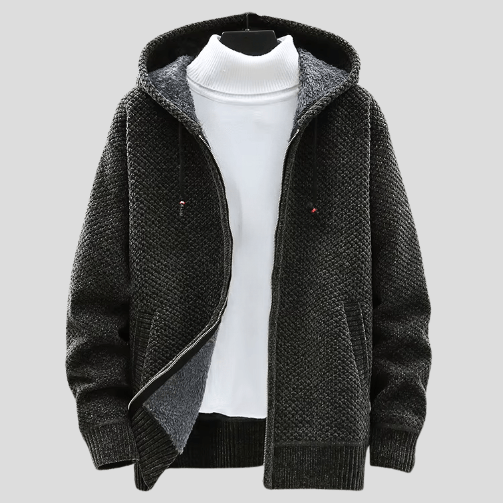 Hansson – Premium prążkowana bluza z dzianiny z kapturem