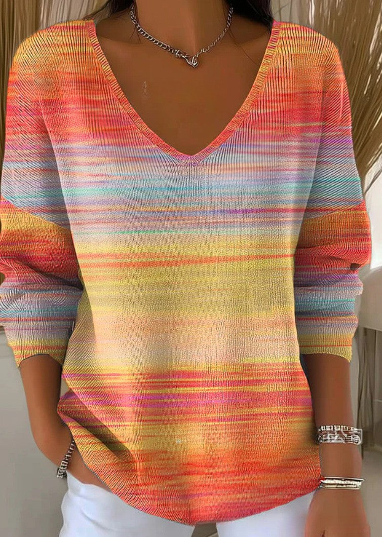 Melavie – Stylowy miękki sweter damski z dekoltem w serek
