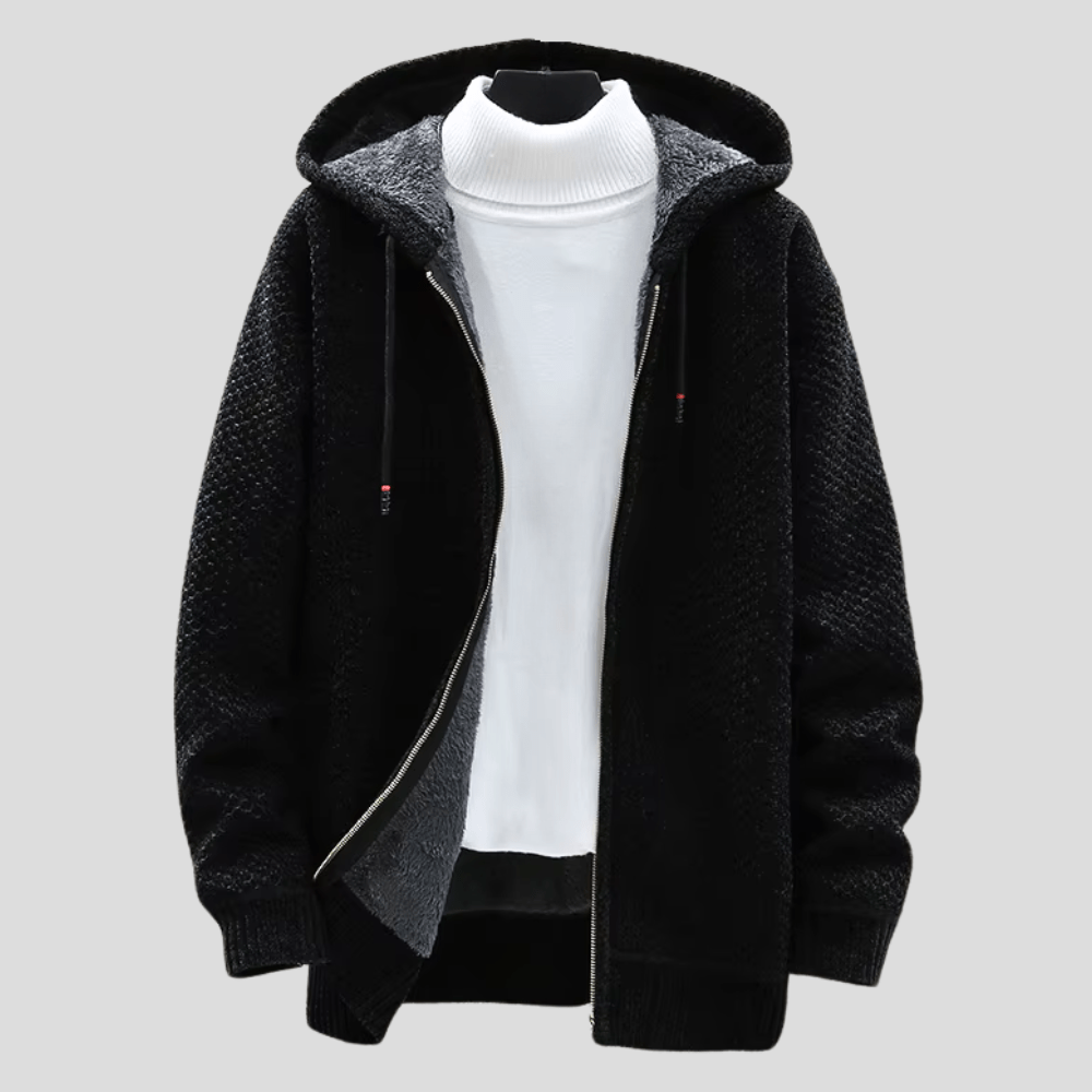 Hansson – Premium prążkowana bluza z dzianiny z kapturem