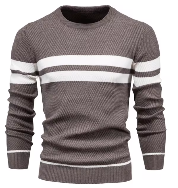 Sébastien™ | Dwukolorowy Sweter Kontrastowy