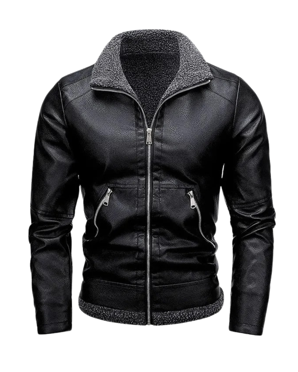 Stanor – Casual Skórzana Kurtka z Fleece