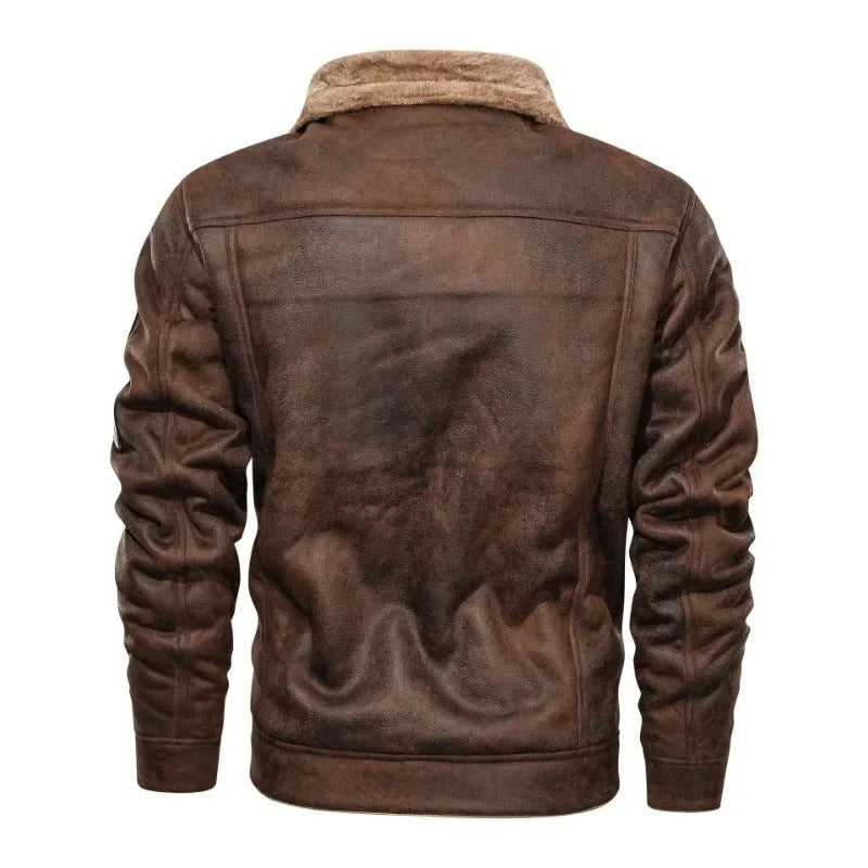 Lorvann – Skórzana Kurtka Slim-Fit z Fleece’em