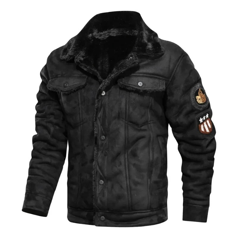 Lorvann – Skórzana Kurtka Slim-Fit z Fleece’em